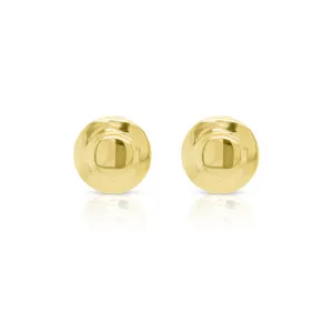 14K Gold Round Earring Studs