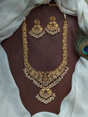 A Legacy of Grandeur Antique Nagas Long Haram Set with Kemp Stones