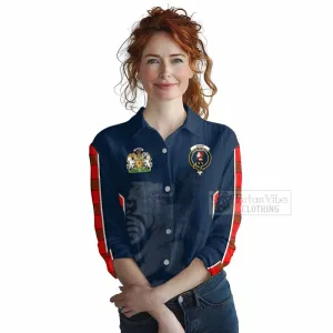 Adair Tartan Women's Casual Shirt with Family Crest and Lion Rampant Vibes Sport Style