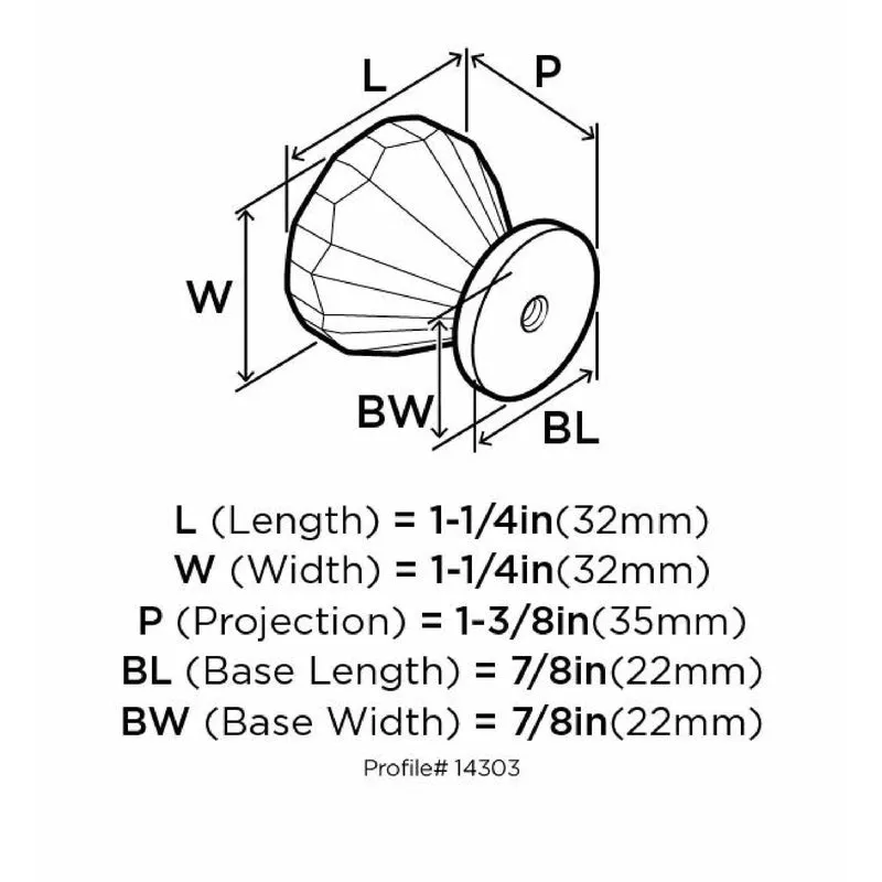 Amerock Traditional Classics Octagonal Cabinet Knob 1-1/4 in. D 1-3/8 in. Burnished Brass 1 pk