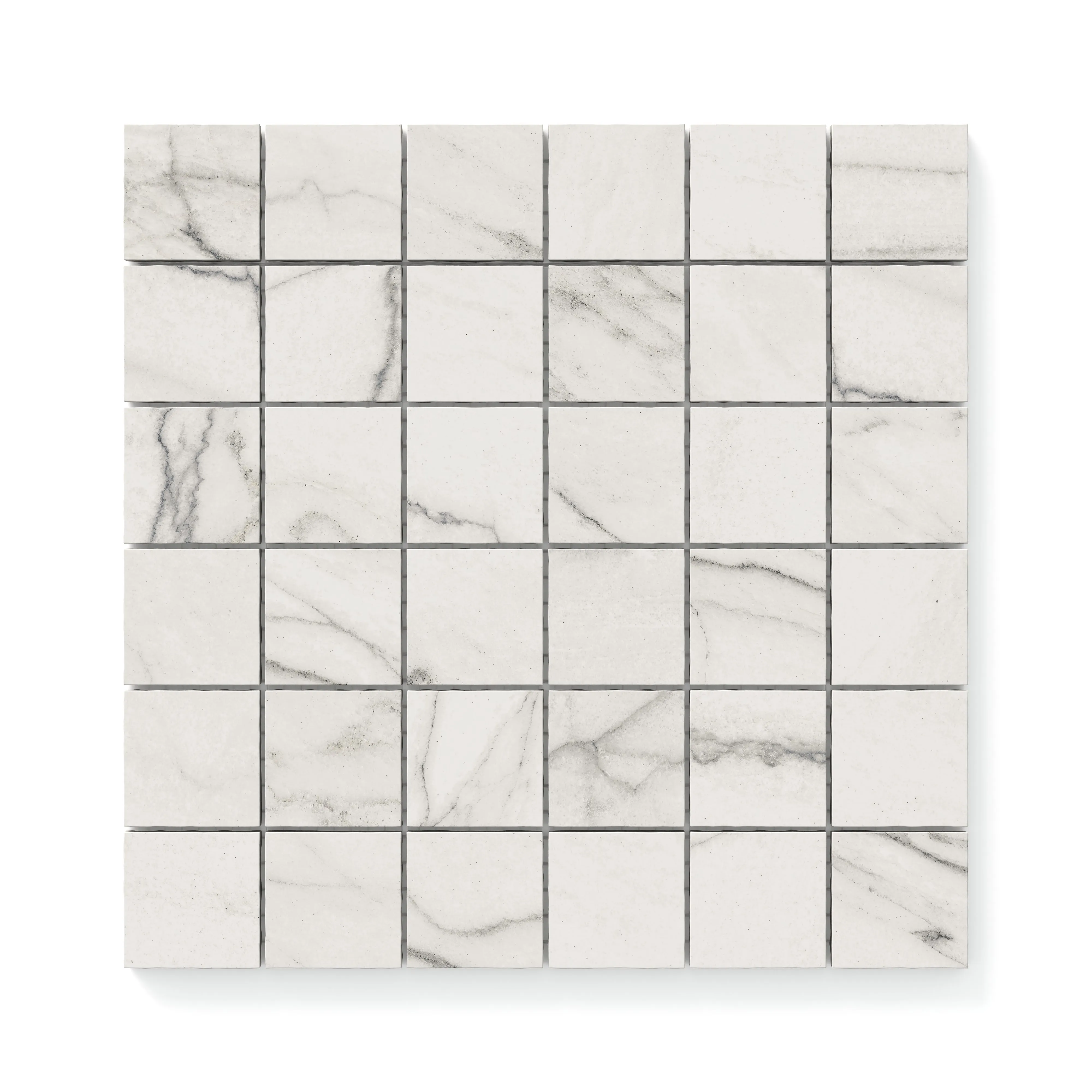 Aniston 2x2 Polished Porcelain Mosaic Tile in Calacatta Quarzite