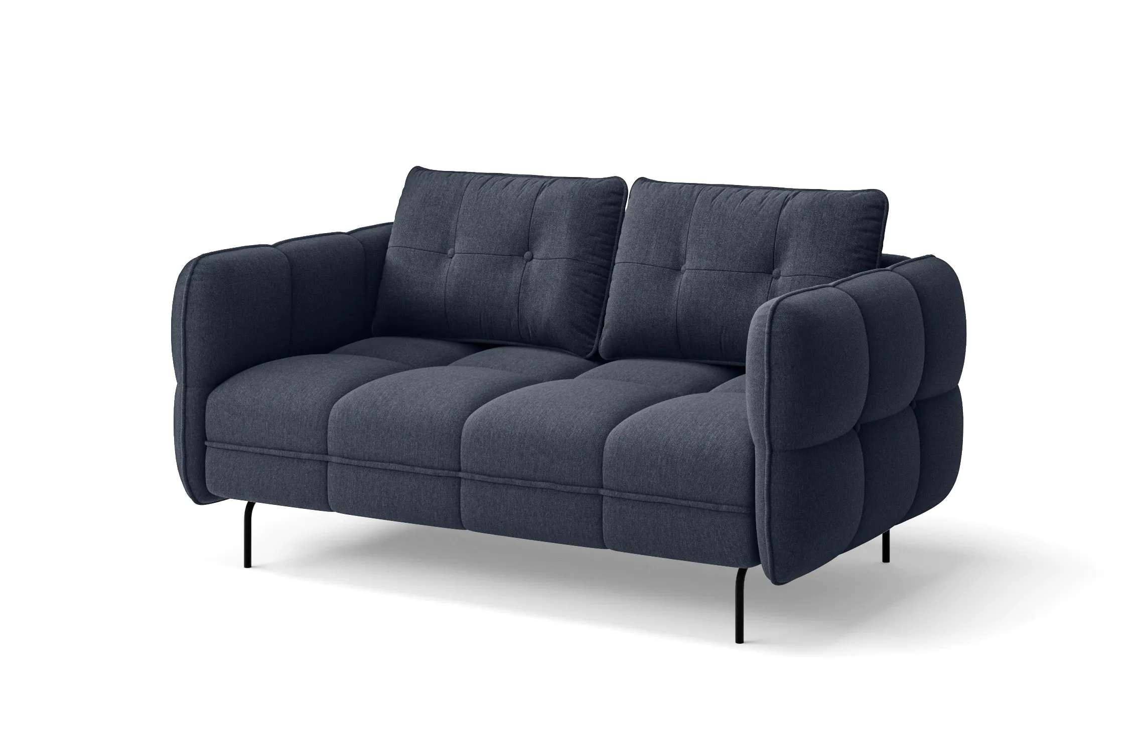 Anzio 2 Seater Sofa Dark Blue Linen Fabric