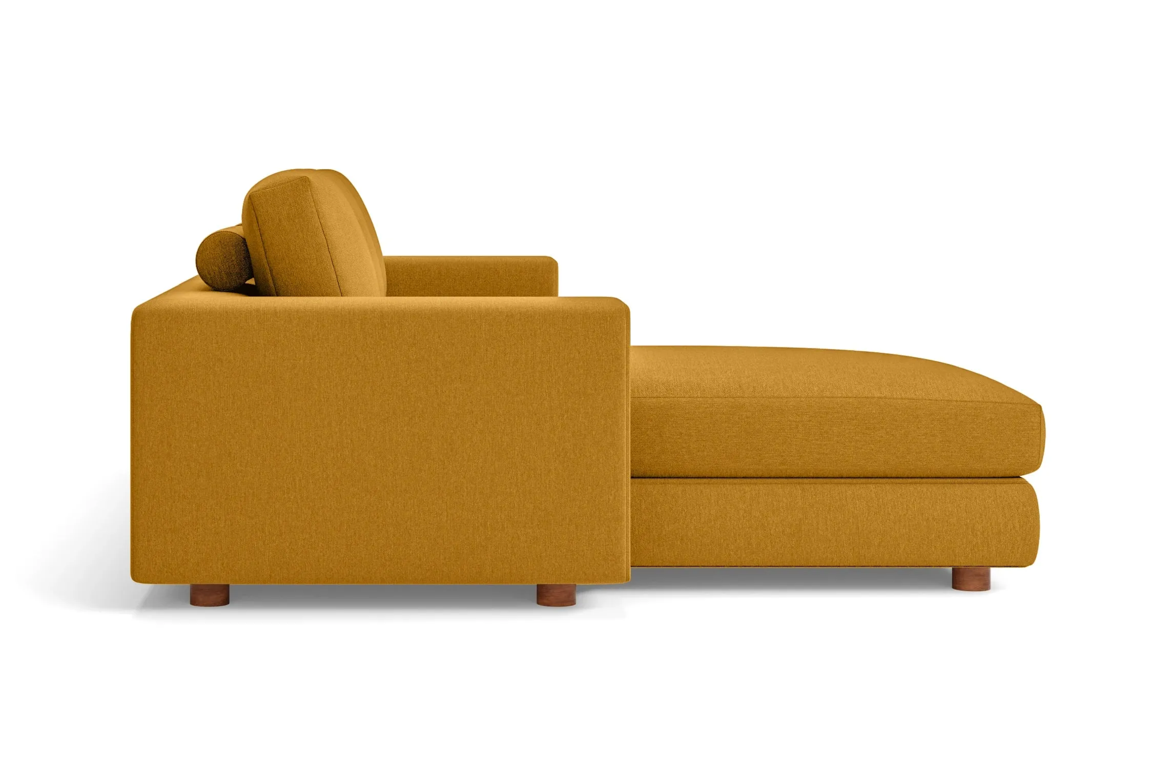 Arezzo 3 Seater Left Hand Facing Chaise Lounge Corner Sofa Yellow Linen Fabric