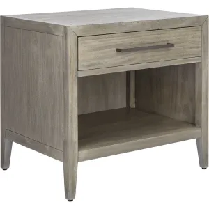 Arleana 1 Drawer Wood Nightstand Light Gray