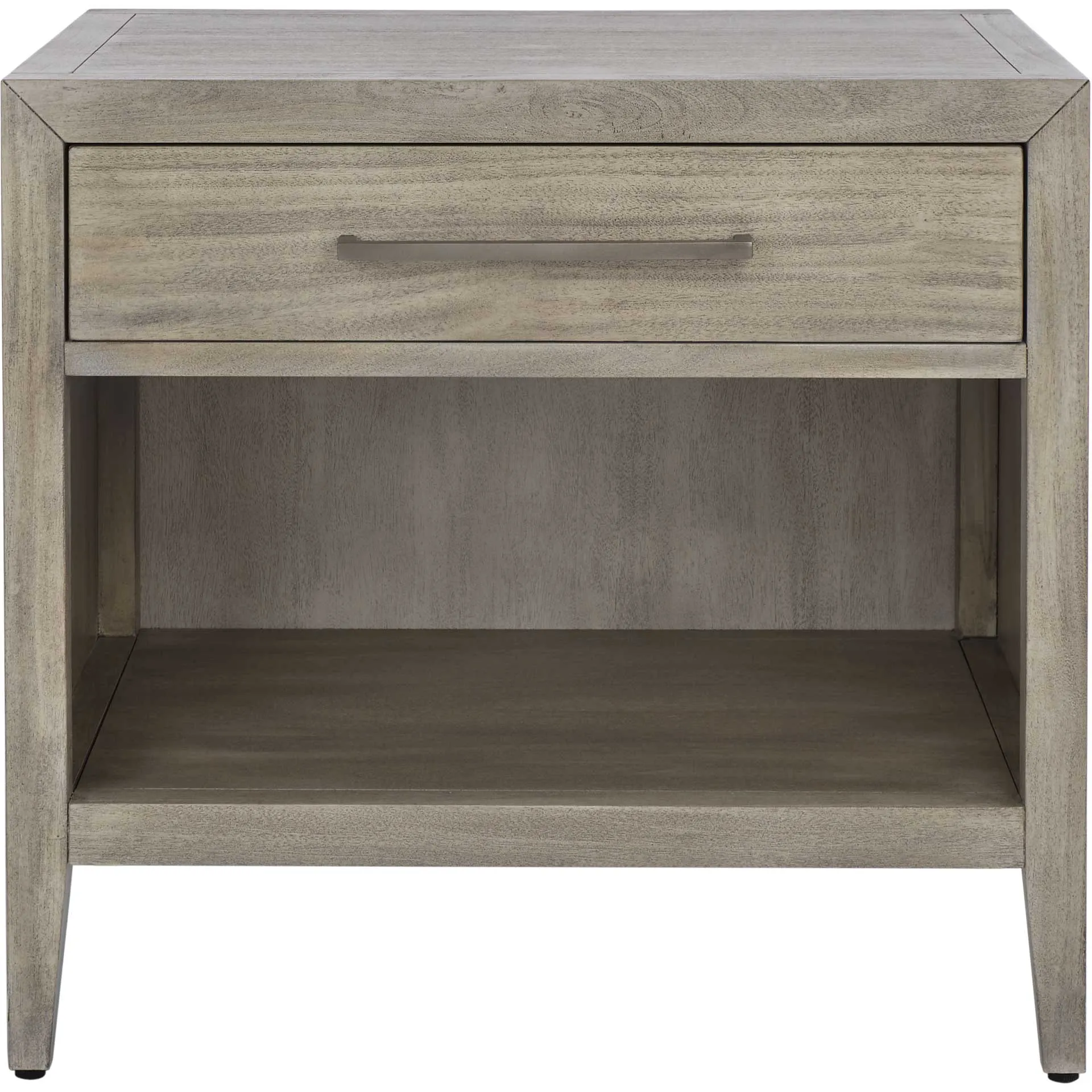 Arleana 1 Drawer Wood Nightstand Light Gray