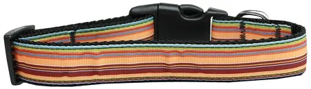 Autumn Stripes Nylon Dog Collar Xs