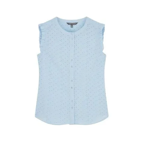 Baby Blue Embroidered and Frilled Blouse