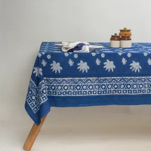 Best Indigo Floral Printed Pure Cotton Table Cover