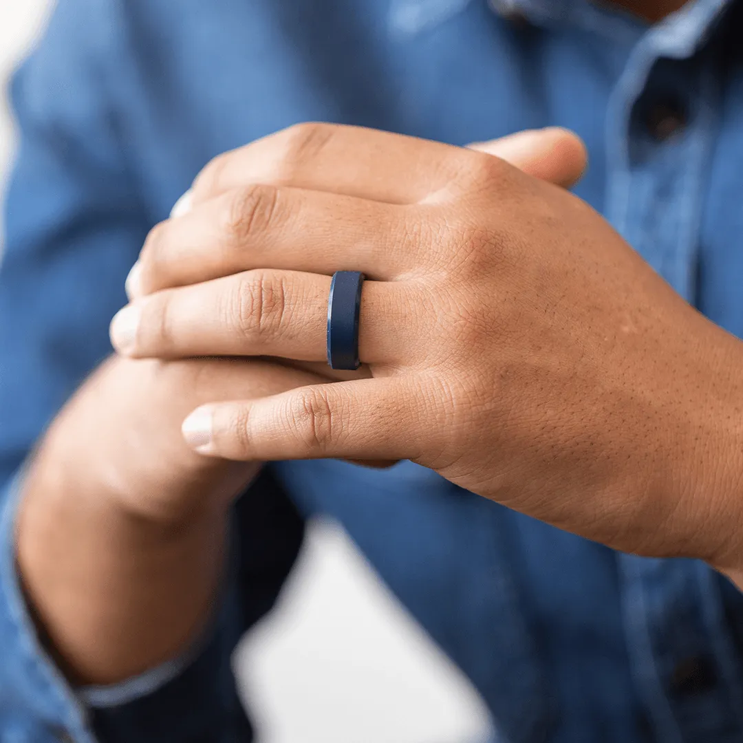 Bevel Silicone Ring - Navy Blue