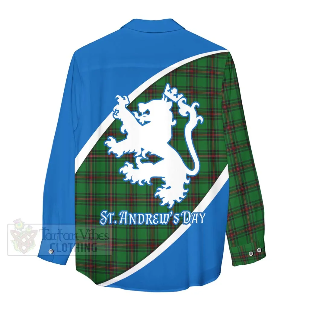 Beveridge Family Crest Tartan Women's Casual Shirt Celebrate Saint Andrew's Day in Style