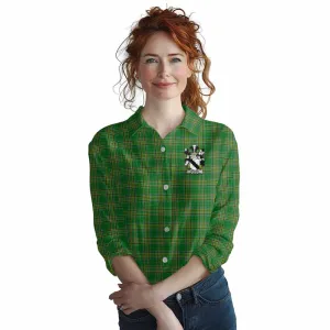 Braden Irish Clan Tartan Women's Casual Shirt with Coat of Arms