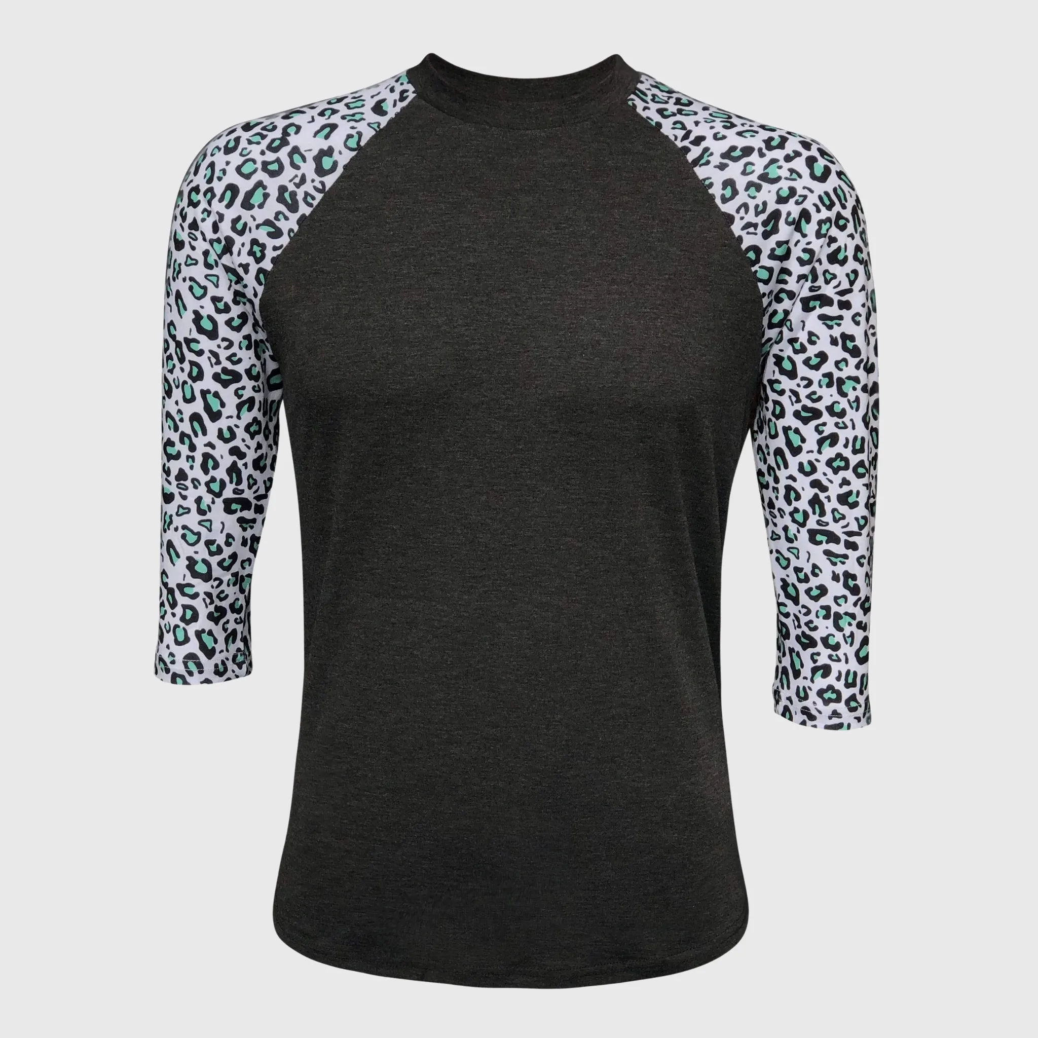 Cheetah Charcoal Green Polyester Top