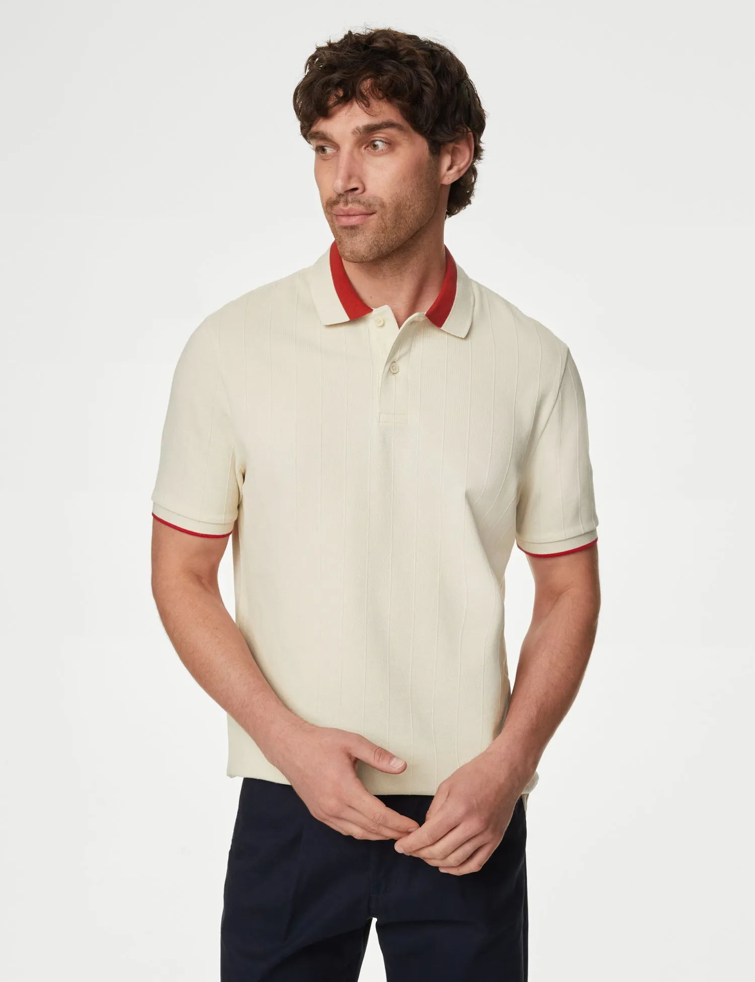 Cotton Rich Textured Polo Shirt