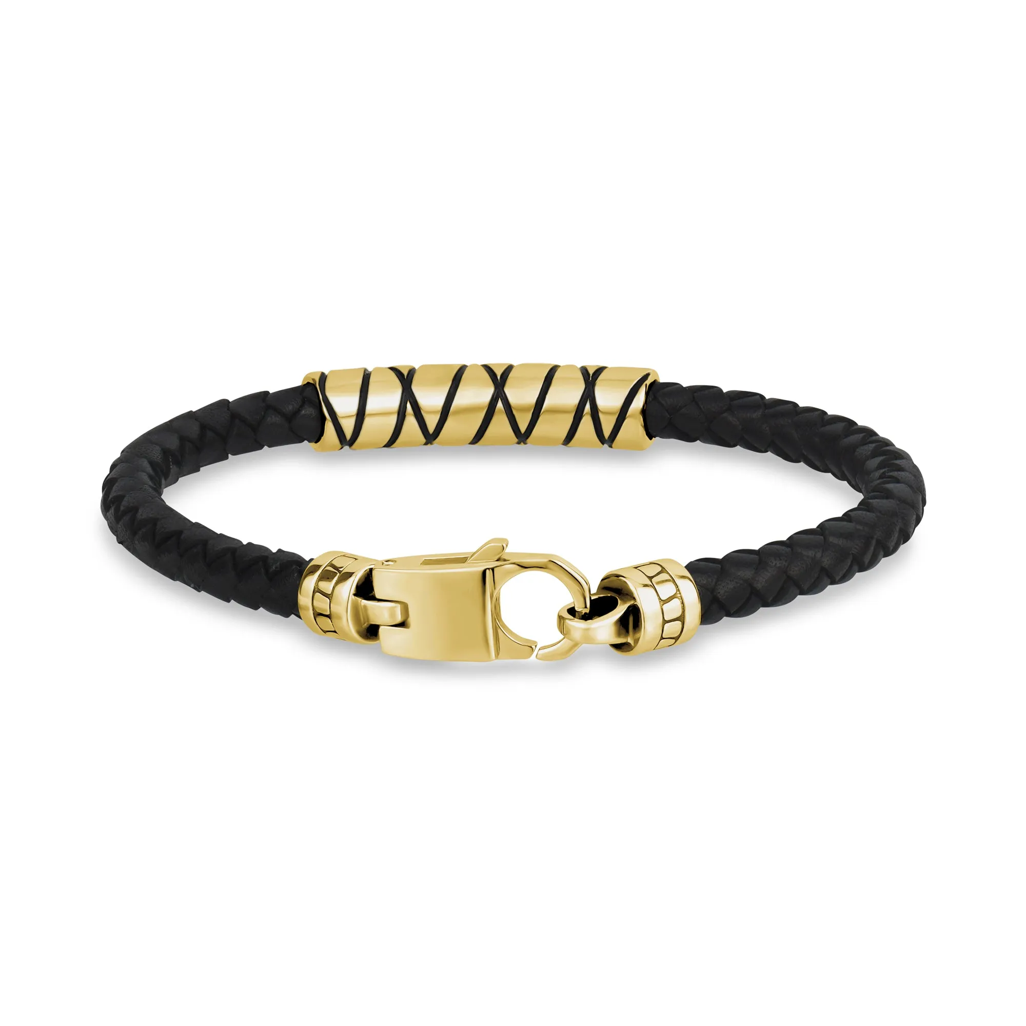 Crisscross Accent Leather Bracelet