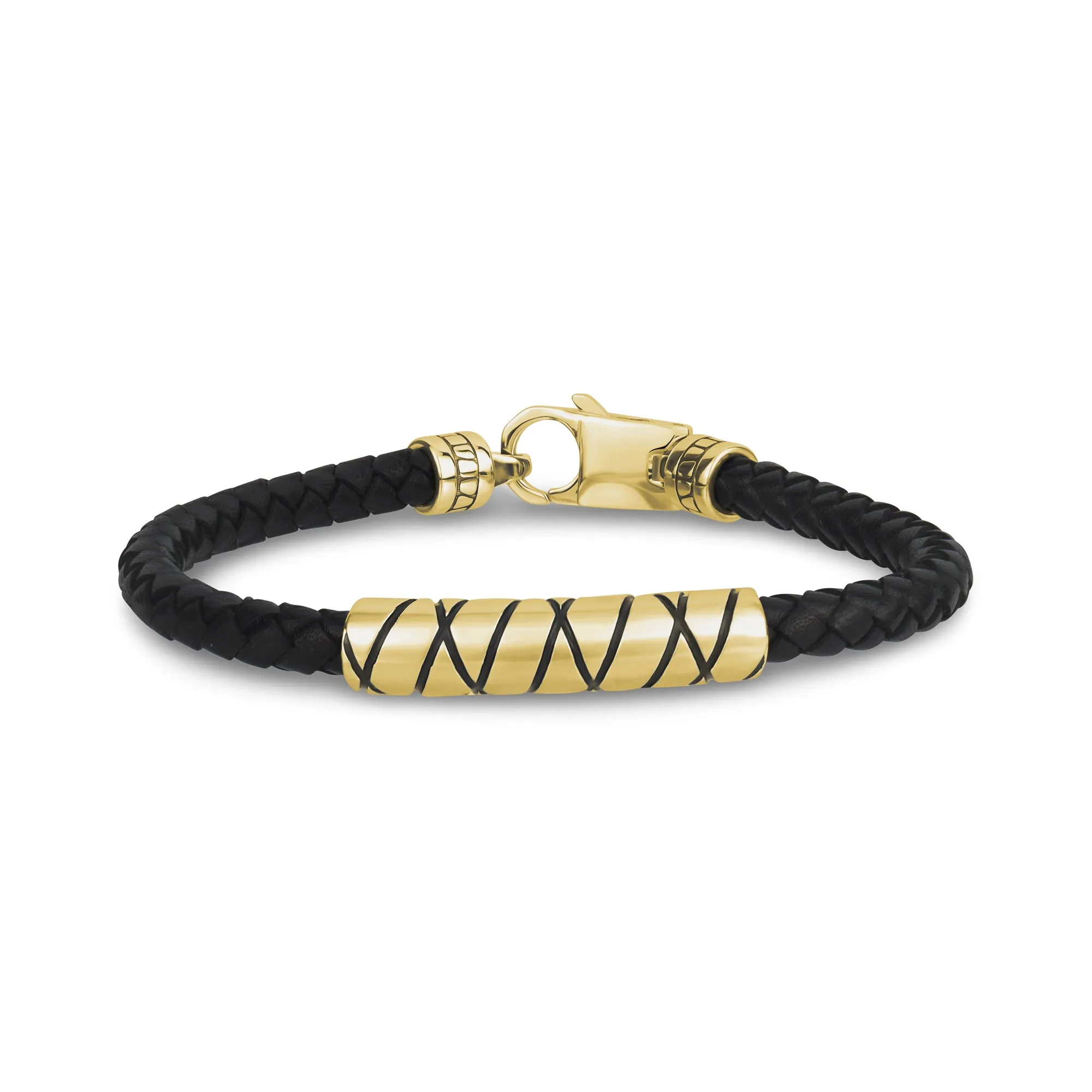 Crisscross Accent Leather Bracelet