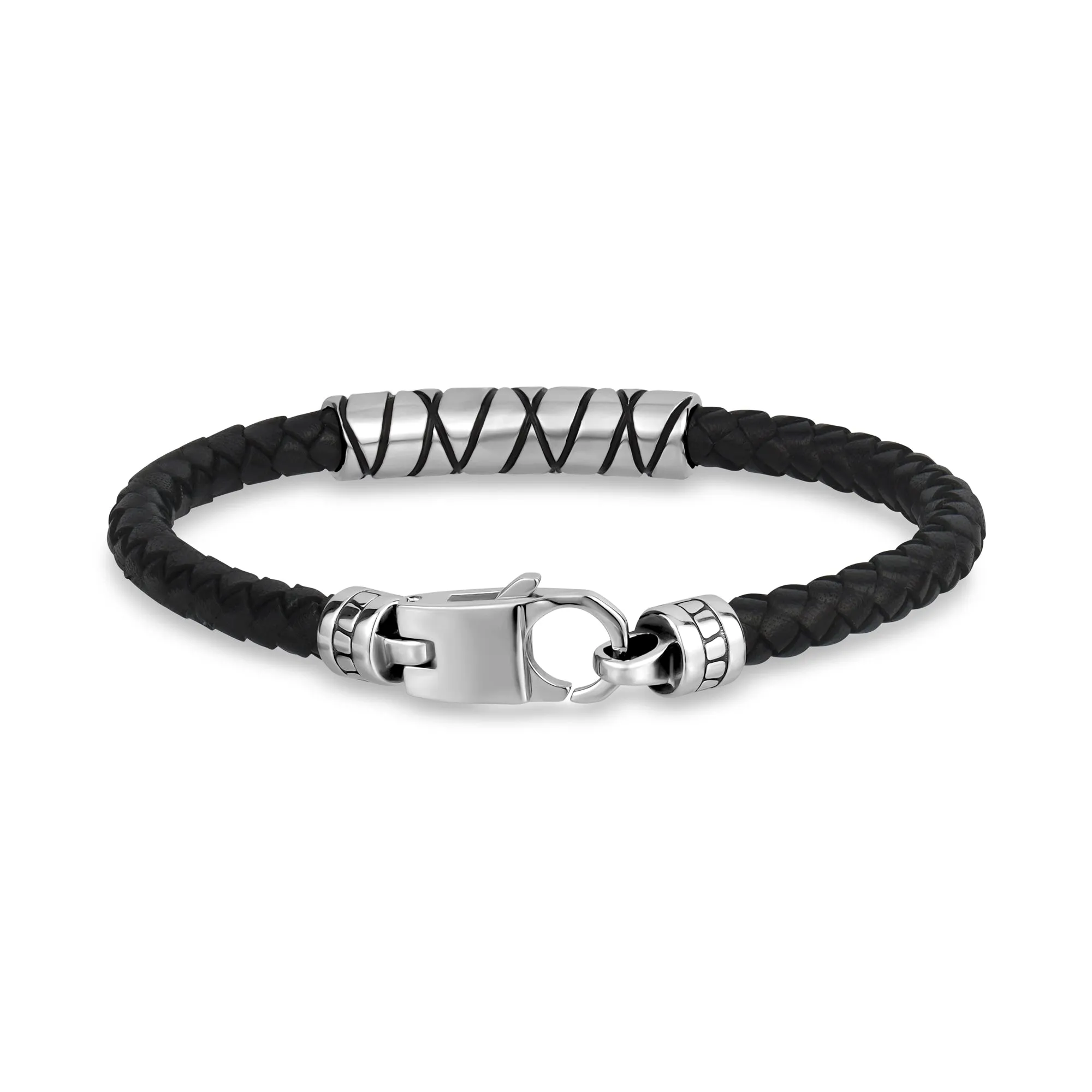 Crisscross Accent Leather Bracelet