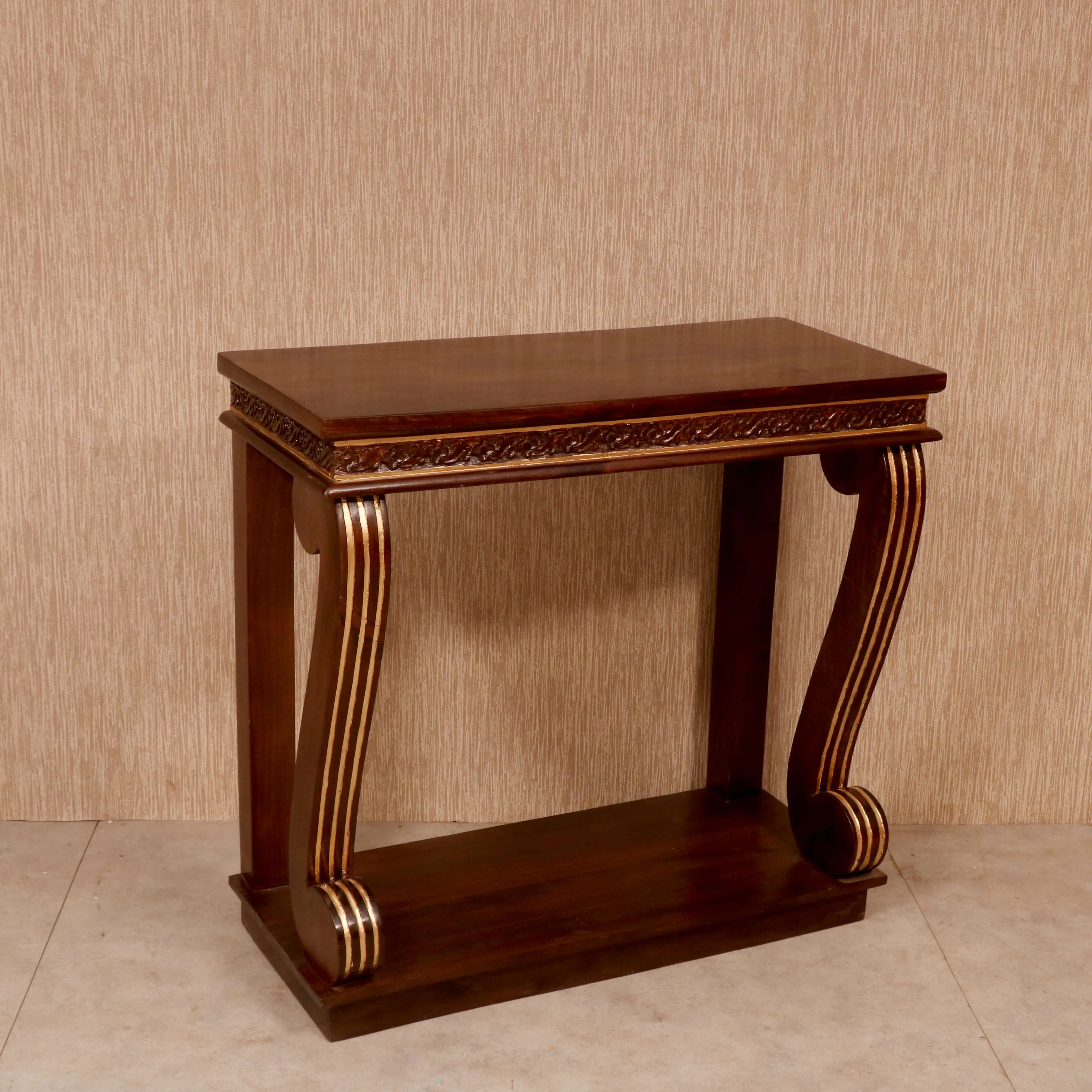 Curved Wooden Console Table