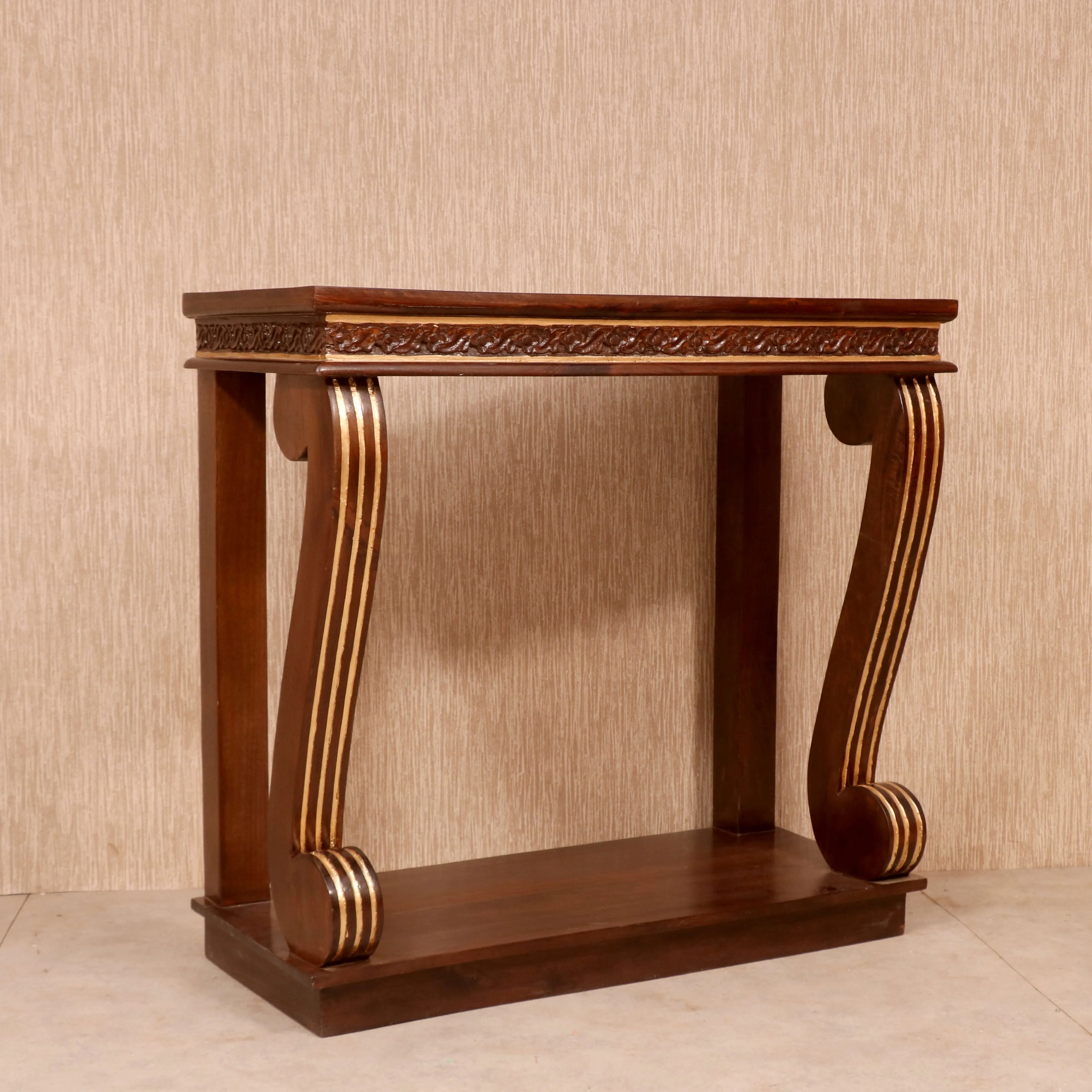 Curved Wooden Console Table