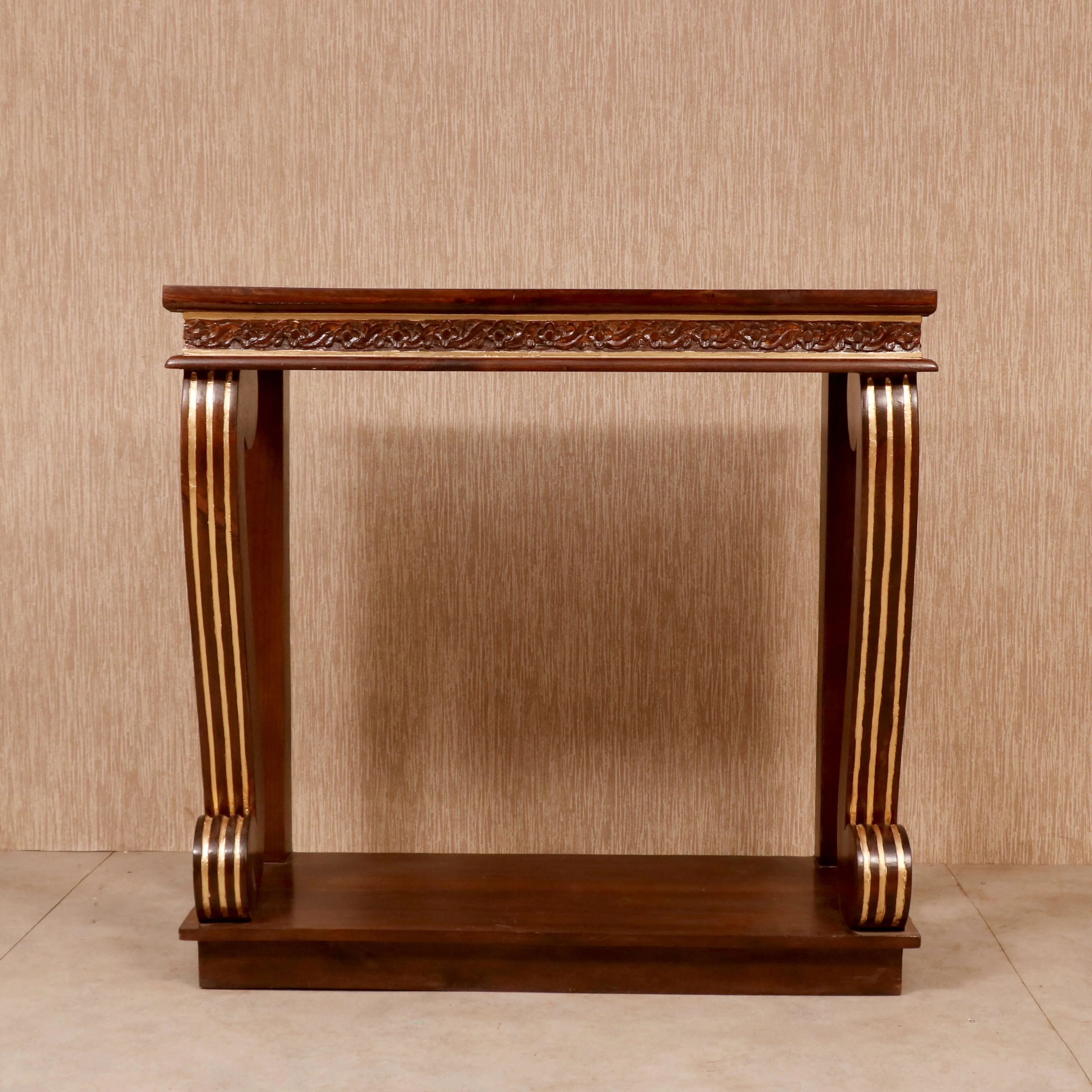 Curved Wooden Console Table