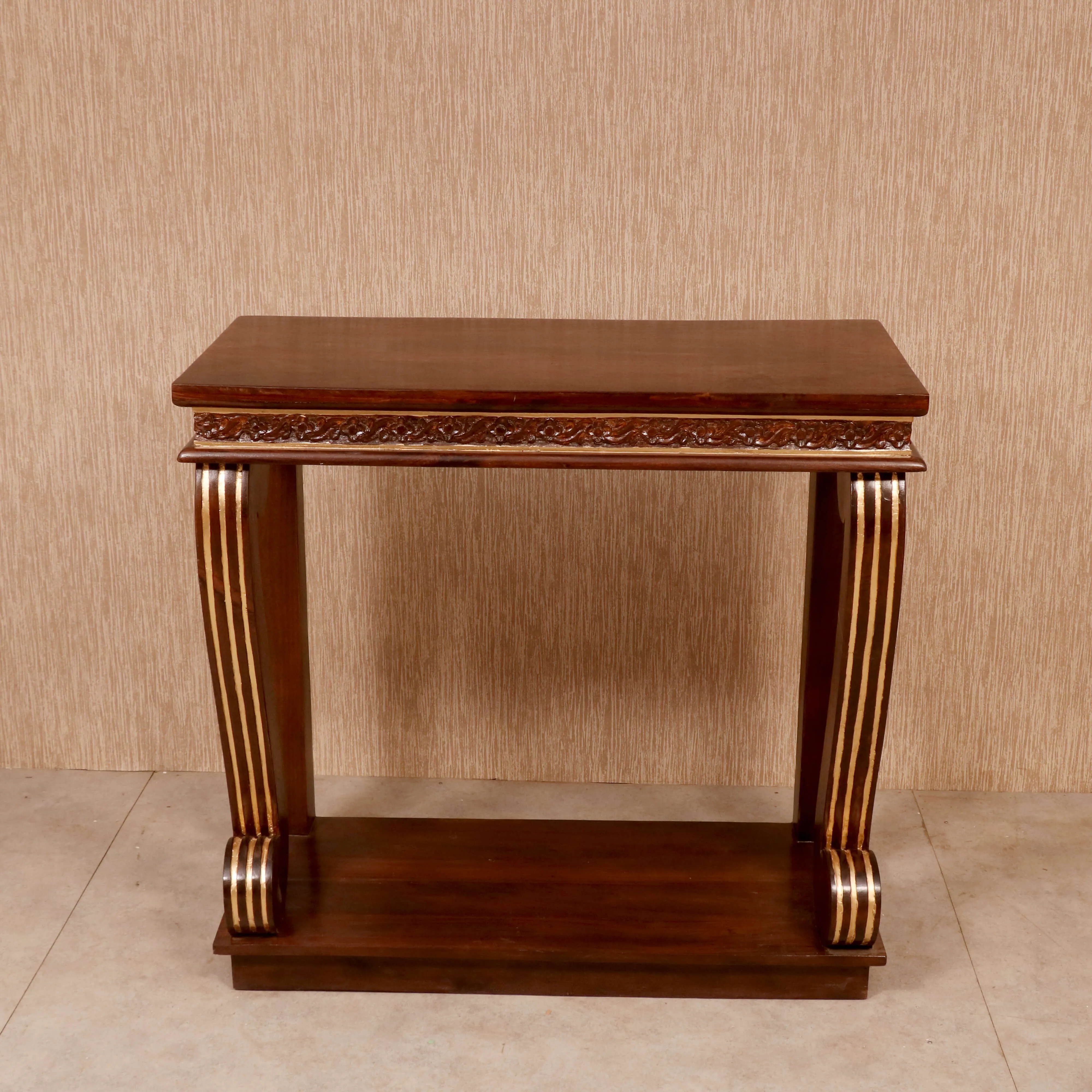 Curved Wooden Console Table