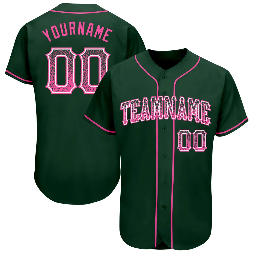 Custom Green Pink-White Authentic Drift Fashion Baseball Jersey