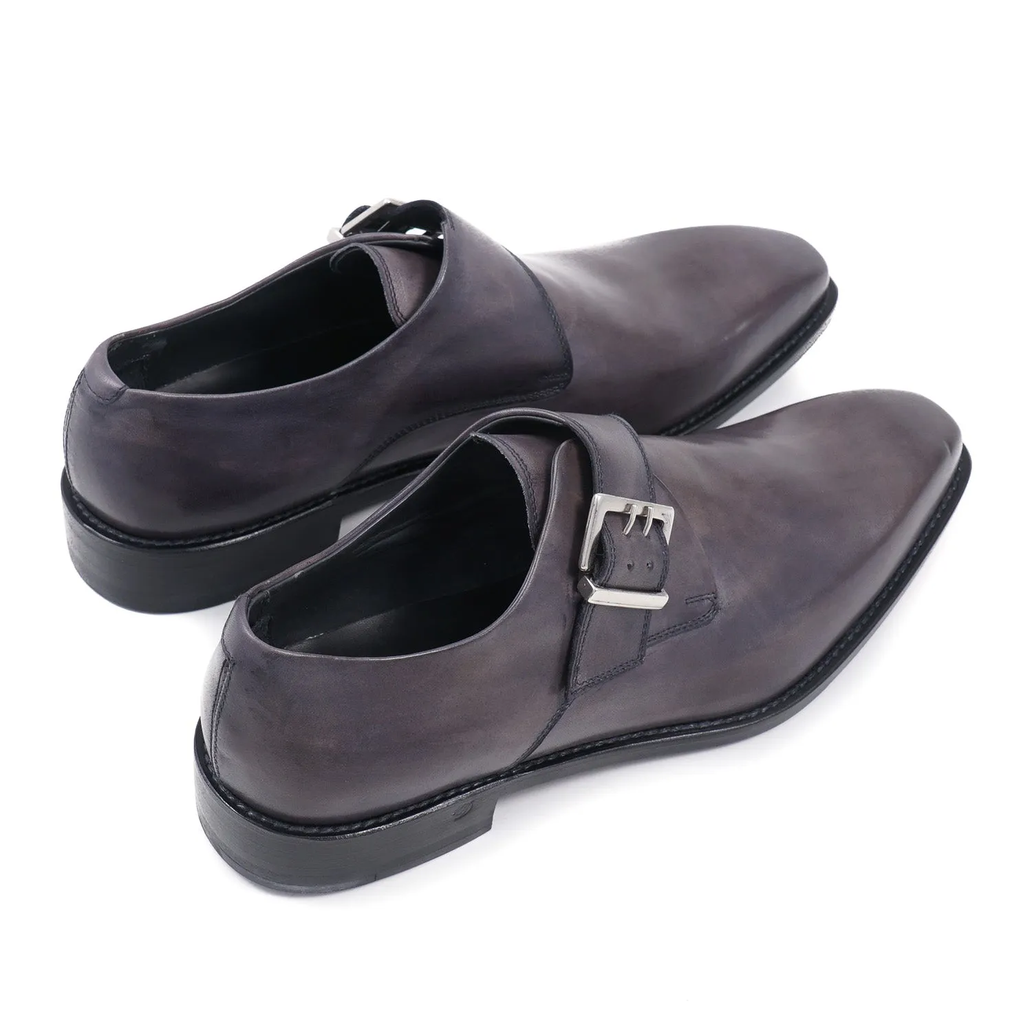 Di Mella Gray Monk Strap Shoes