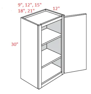 EB02-1230 Elegant Smokey Gray Assembled 12x30 Wall Cabinet