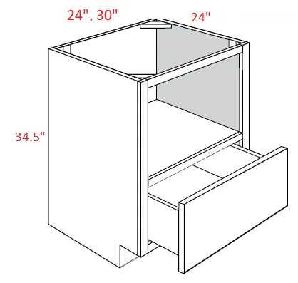 EB22-MCB30 Elegant Dove Assembled 30" Microwave Base Cabinet