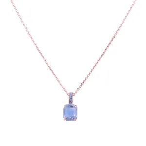 Emerald Cut Pendant in "Blue Skies" *Custom*