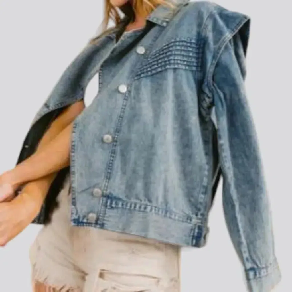 Fashion oversized jean jacket for ladies