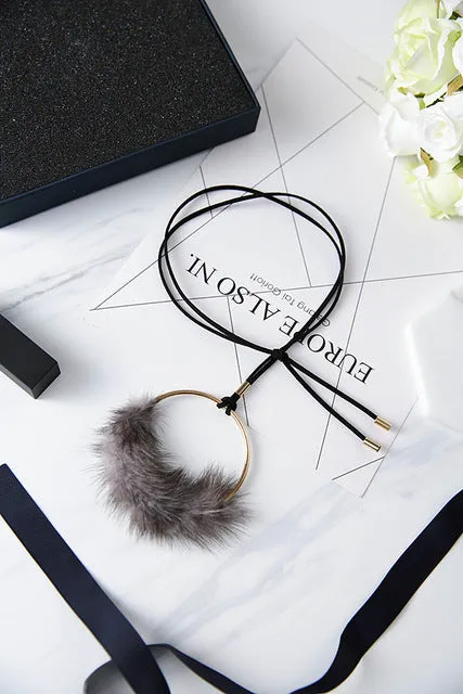 Fur Ball Fashion Necklace