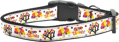 Give Thanks Nylon Dog Collar Sm