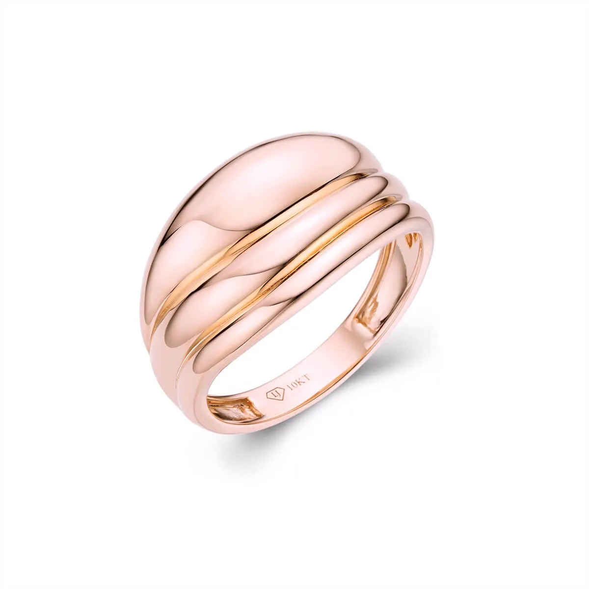 Gold or silver Womens 3 row ring