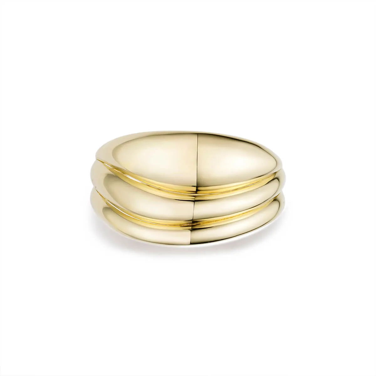 Gold or silver Womens 3 row ring