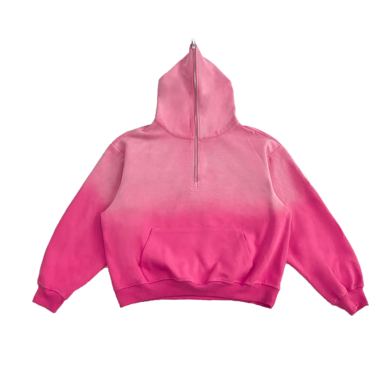 Gradient Zipper Hooded Jacket Loose Fit Sweatshirt Design Niche Top