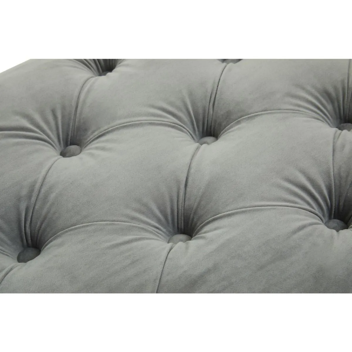 Grey Tufted Velvet Bench