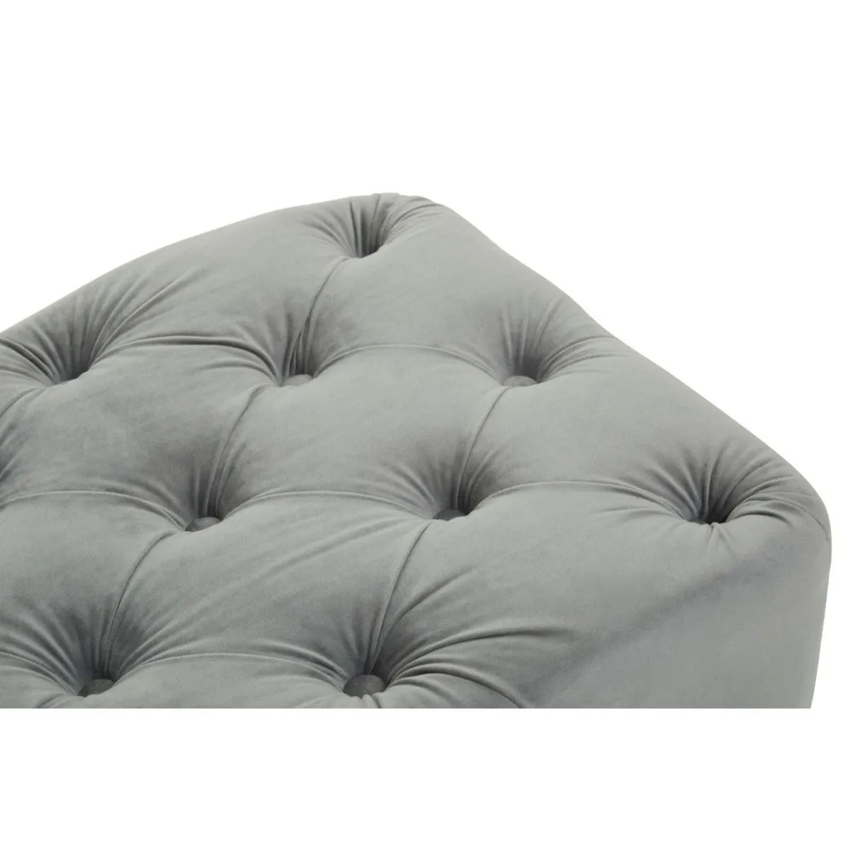 Grey Tufted Velvet Bench