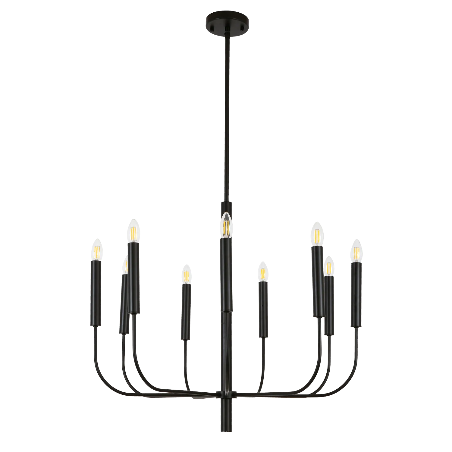 Harlow 9 Light Black Chandelier