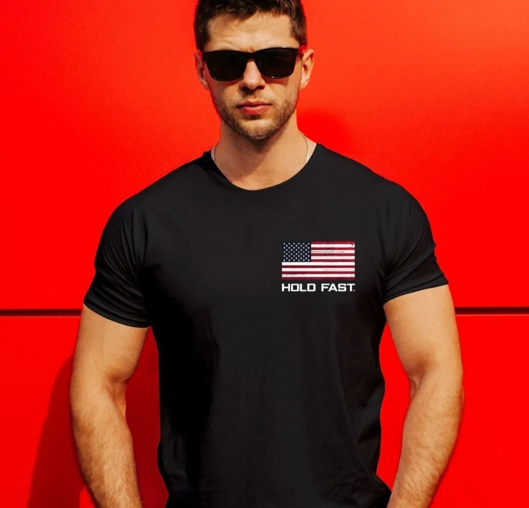 Hold fast flag mens shirt