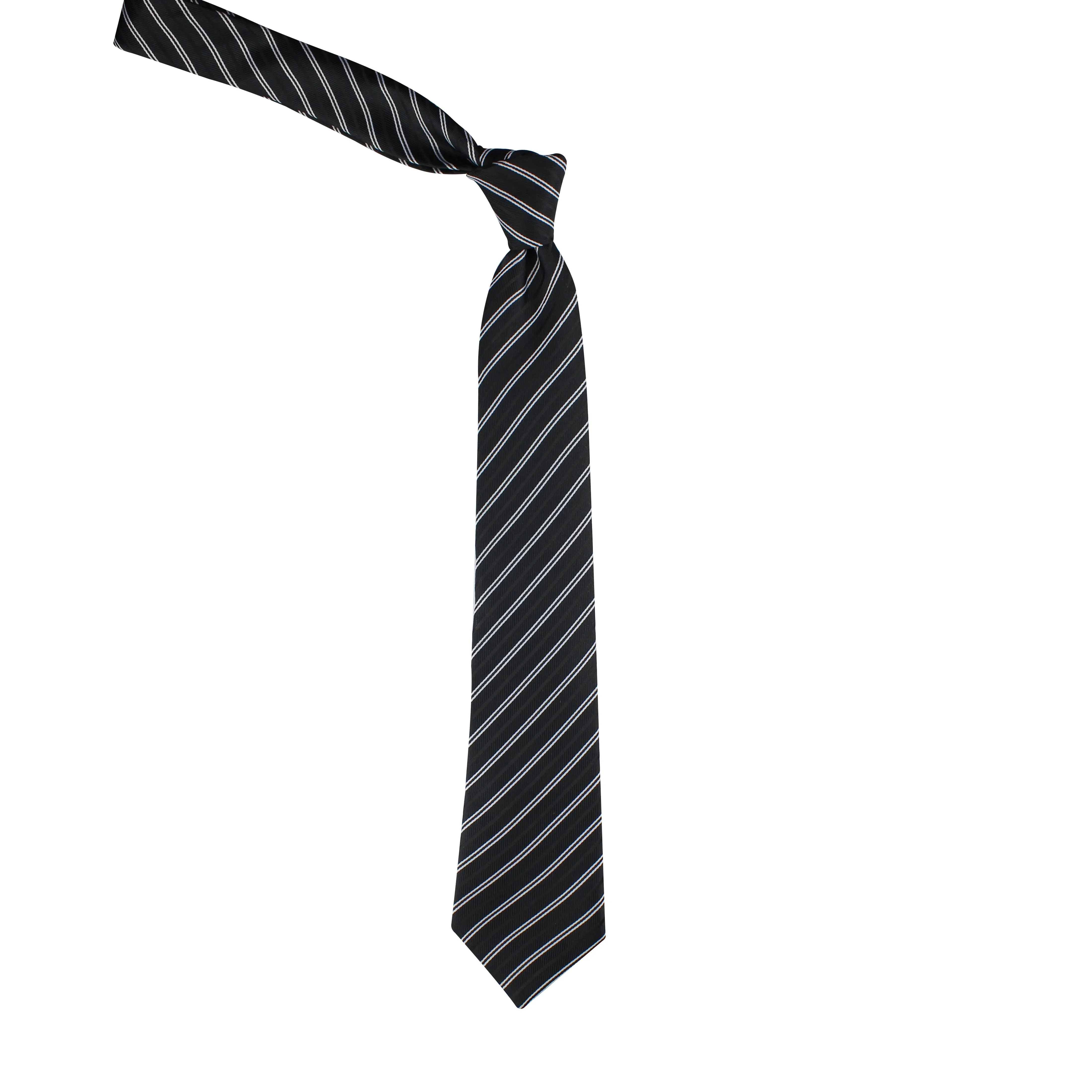 Kovove The Black Treat Striped Necktie and Pocket Square Gift Box