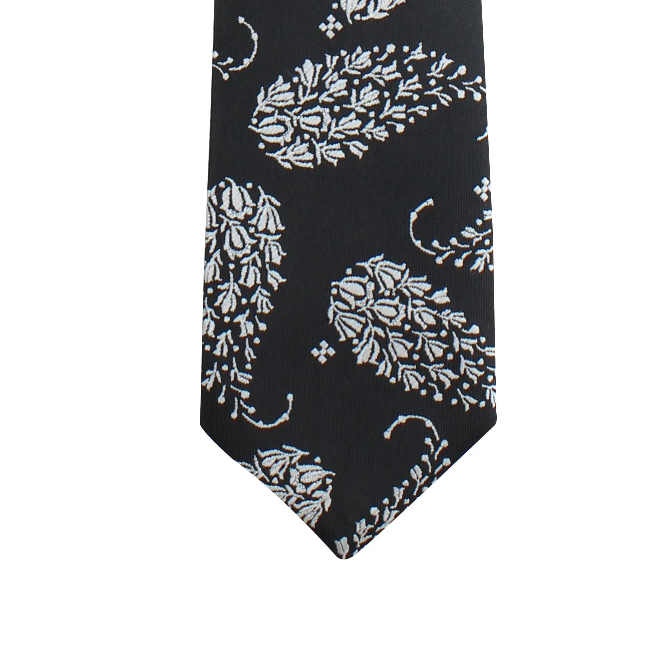 Kovove The Twining Paisley Black Necktie and Pocket Square Gift Box