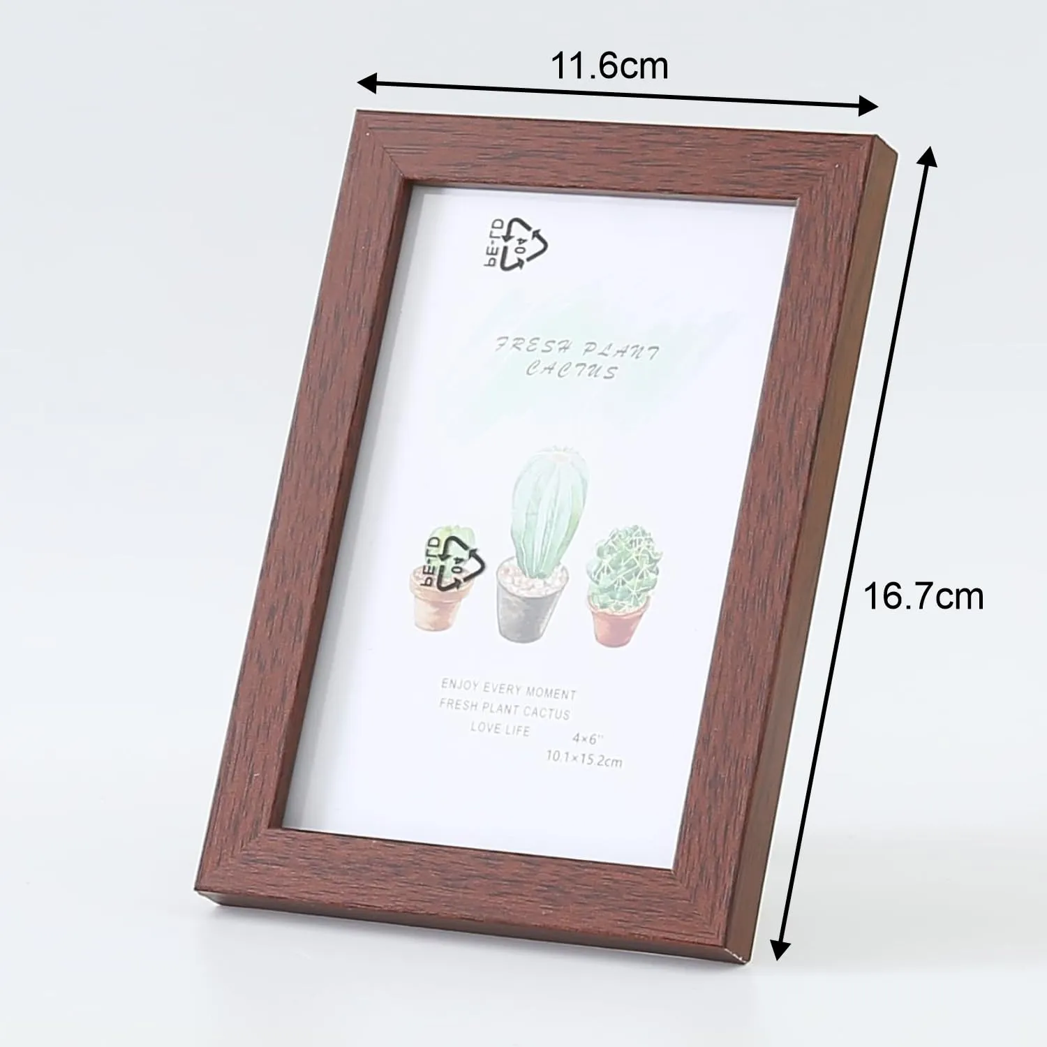 Kuber Industries Photo Frame For Home D cor|Use Horizontal & Vertical|Crystal Clear Glass|Perfect For Home, Office And Shop "11.6x16.7CM" (Brown)