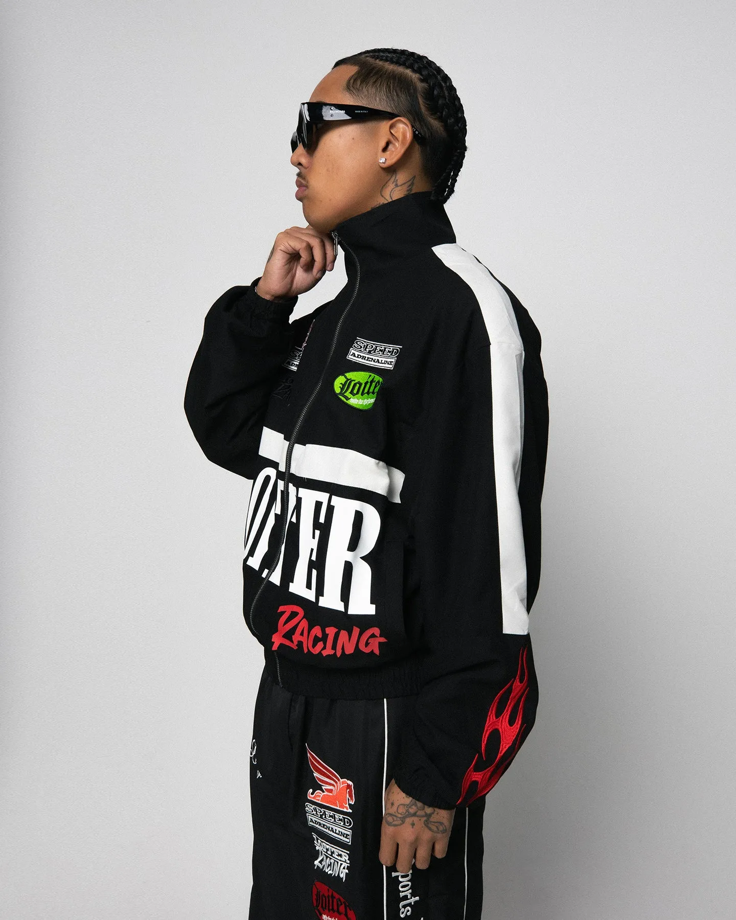 Loiter Speedway Windbreaker Jacket Black