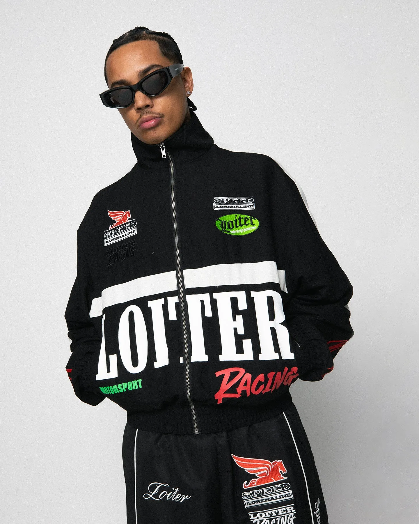 Loiter Speedway Windbreaker Jacket Black