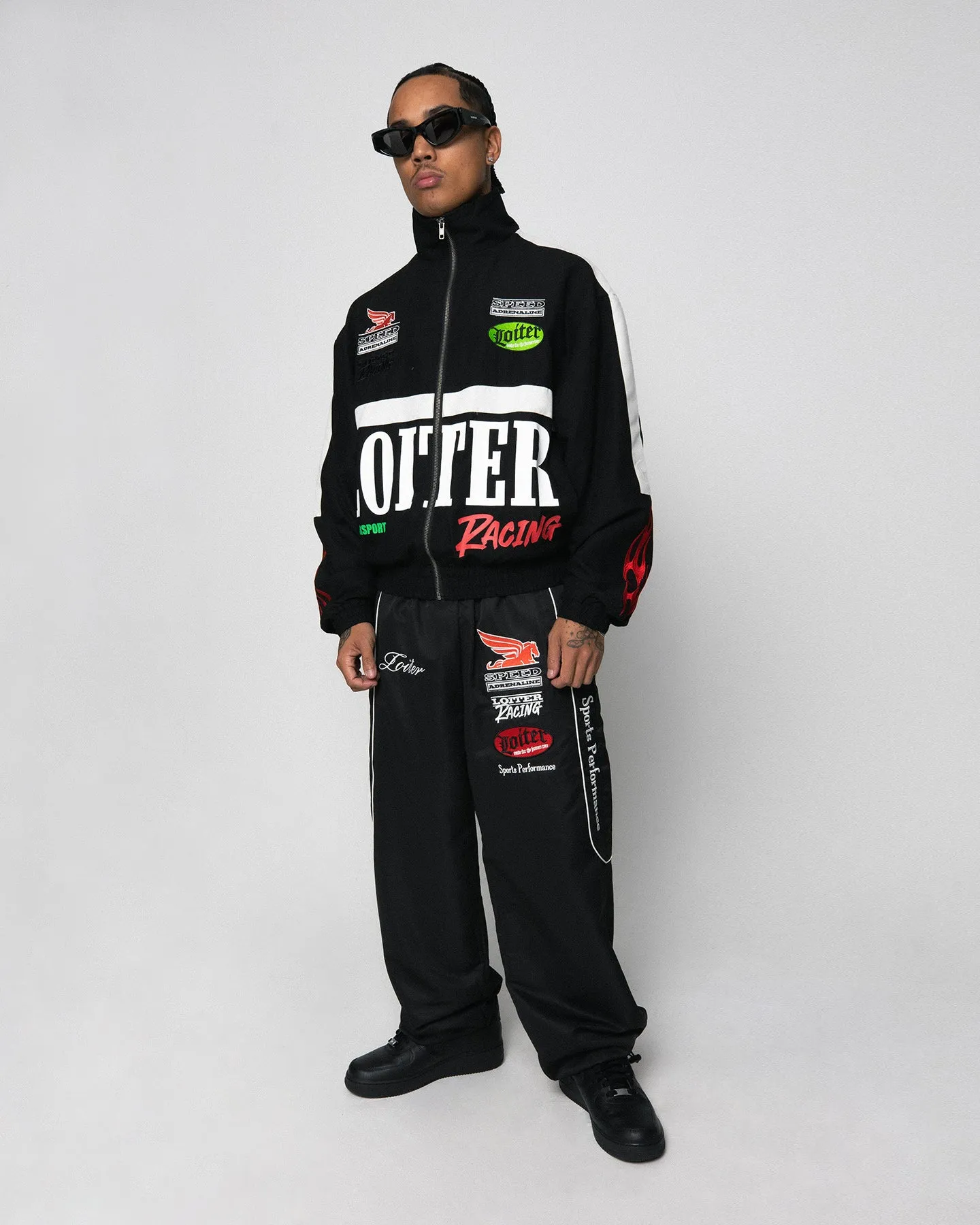 Loiter Speedway Windbreaker Jacket Black