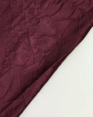 MAROON CRUSHED POLYESTER SATIN FABRIC