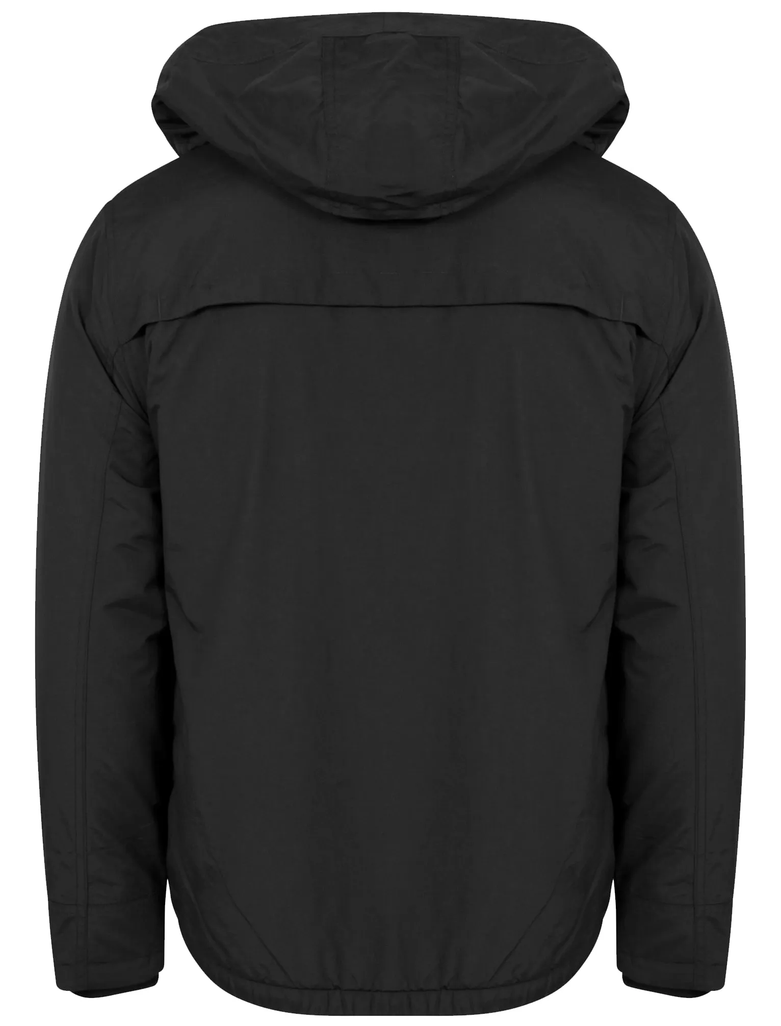 Maspeth Hoodie Layered Windbreaker Jacket in Black - Tokyo Laundry