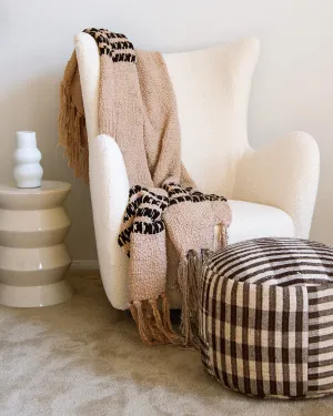 Miel Beige Cotton Throw Blanket