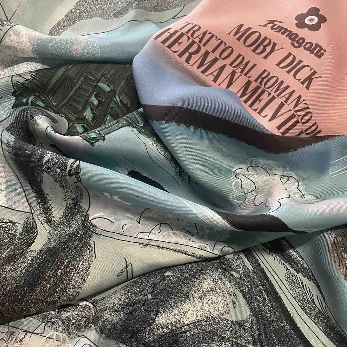 Moby dick silk scarf