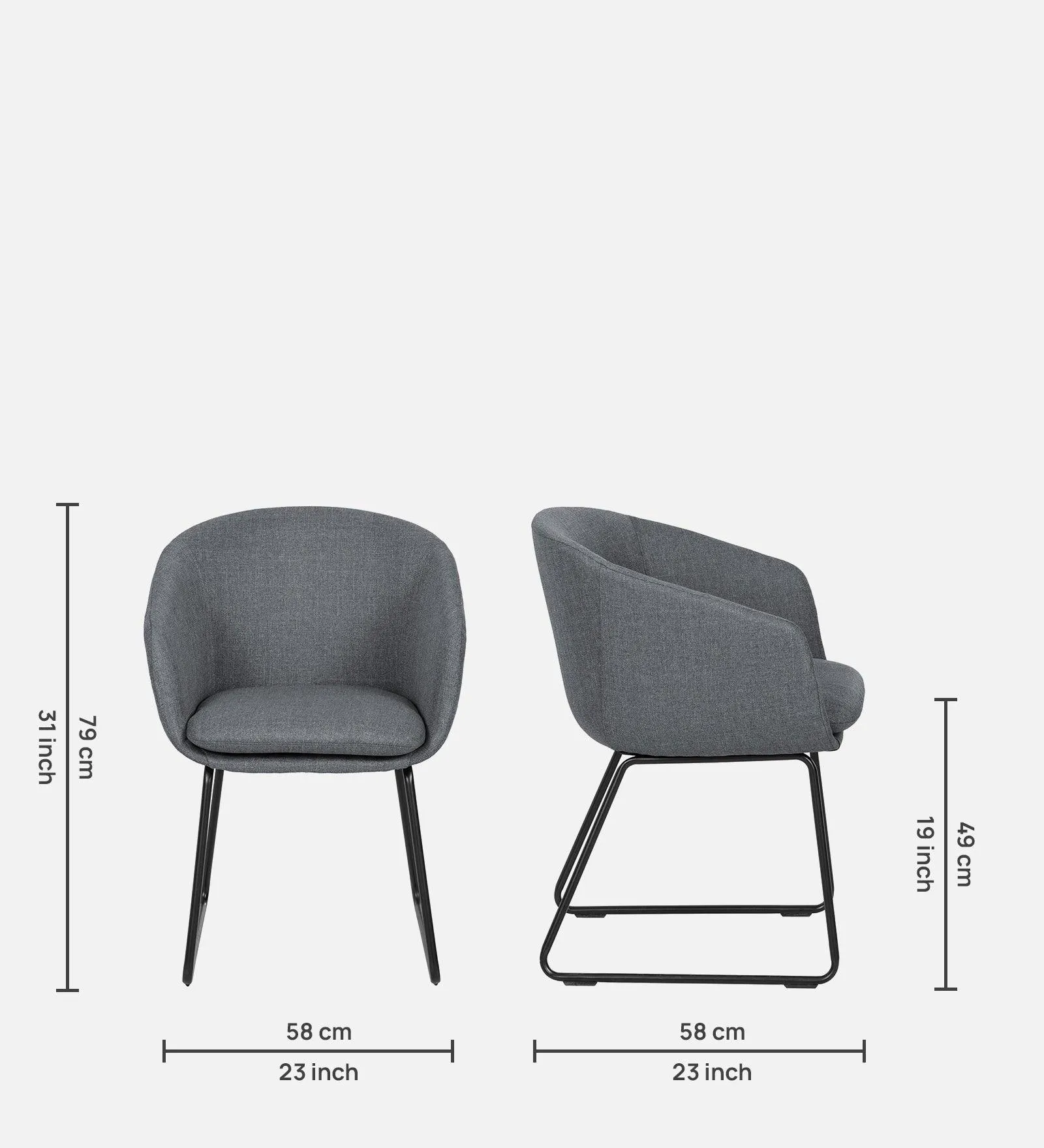 MSEA DINING AND ARM CHAIR GREY WITH BLACK